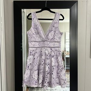 Purple Crochet Overlay Dress